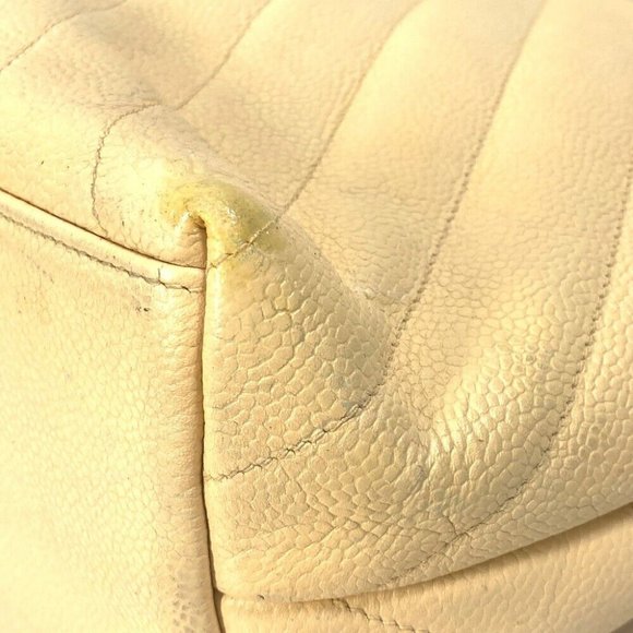 Authentic CHANEL CC CC Mark V-Stitch Chevron Shoulder bag Tote Bag Caviar Leathe - Picture 8 of 16